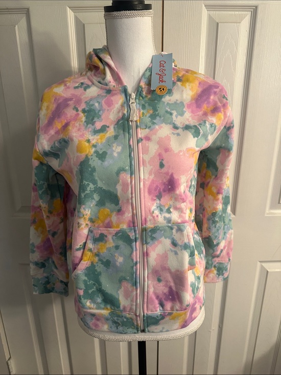 Cat & Jack Other - Cat & Jack Girls Tie-Dye Zip Hoodie in Pink, Teal, Yellow, Purple